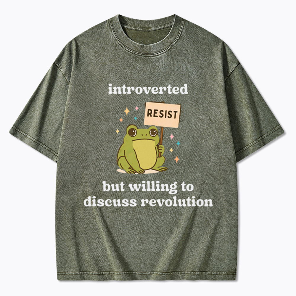 Introverted Resistance Frog Washed T-Shirt