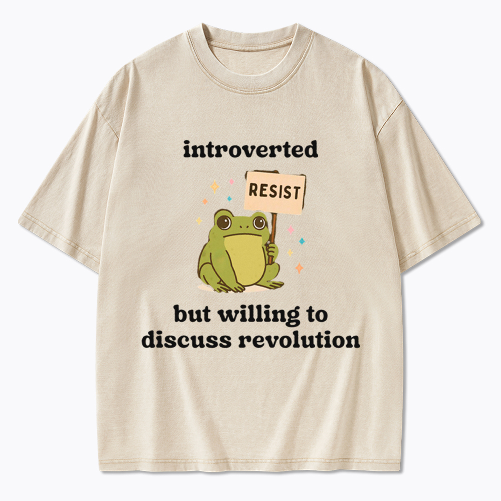 Introverted Resistance Frog Washed T-Shirt