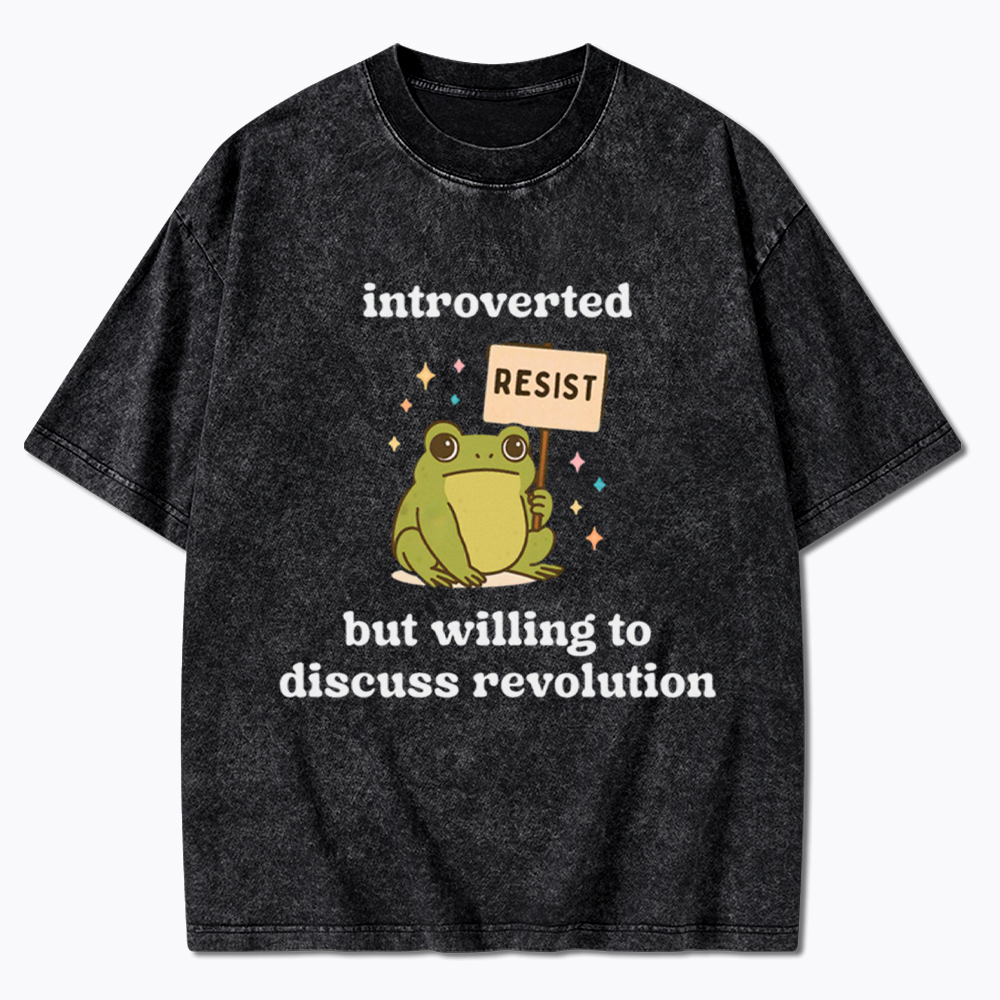 Introverted Resistance Frog Washed T-Shirt