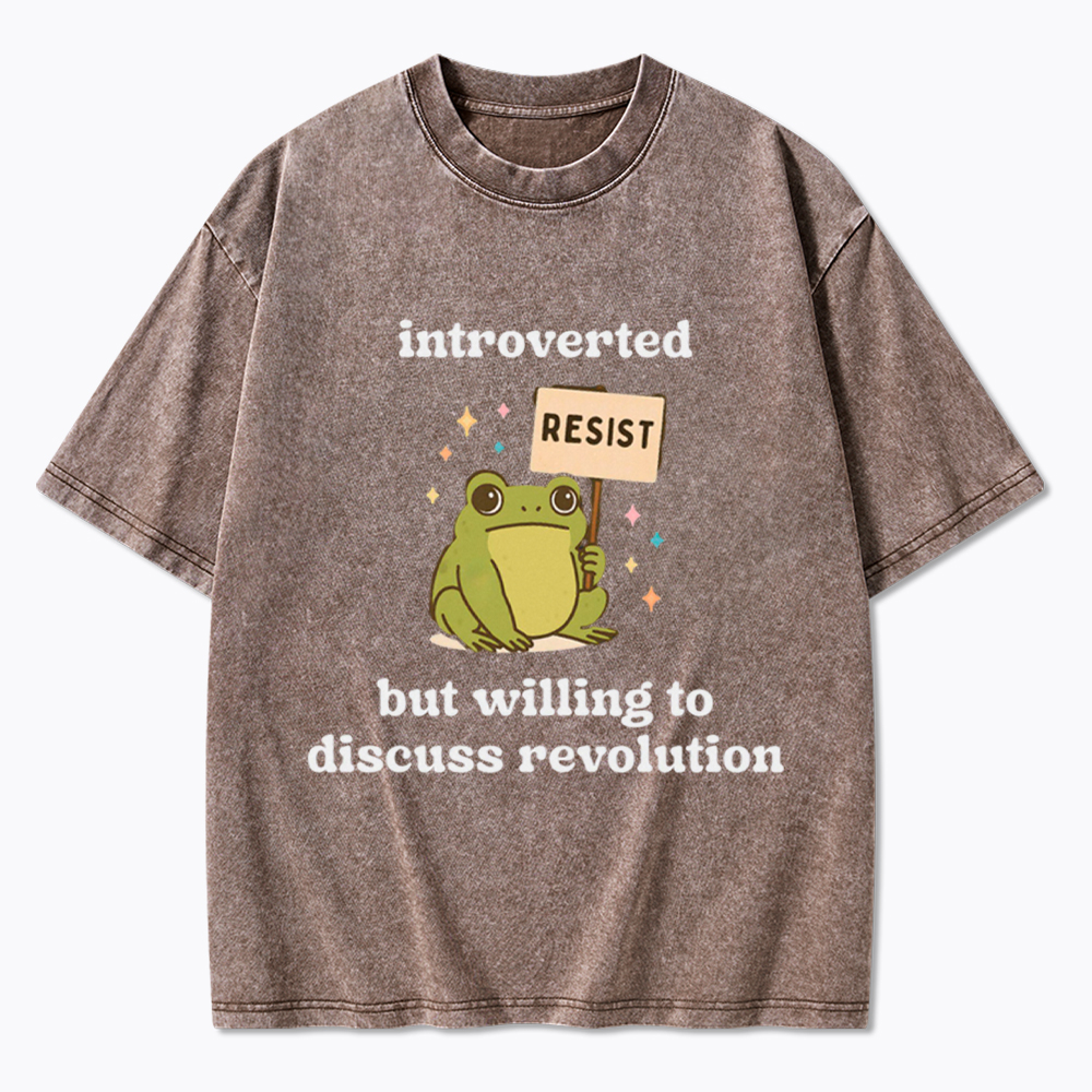 Introverted Resistance Frog Washed T-Shirt