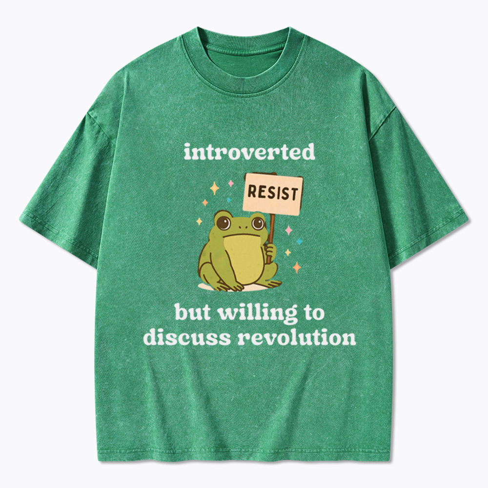 Introverted Resistance Frog Washed T-Shirt