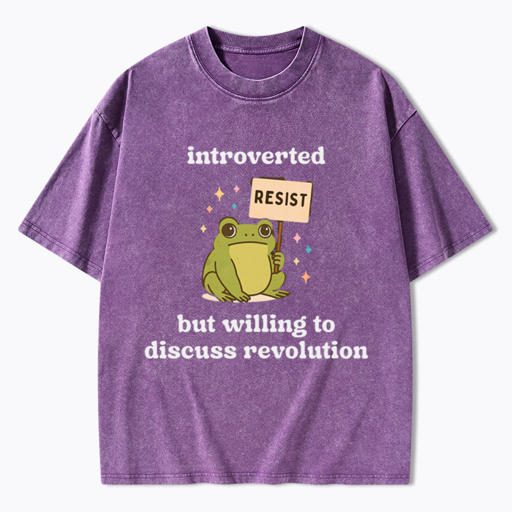 Introverted Resistance Frog Washed T-Shirt