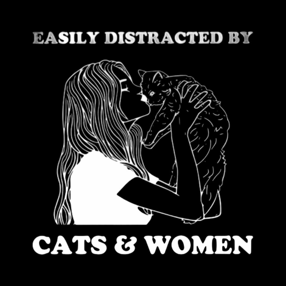Easily Distracted By Cats Off Shoulder T-shirt