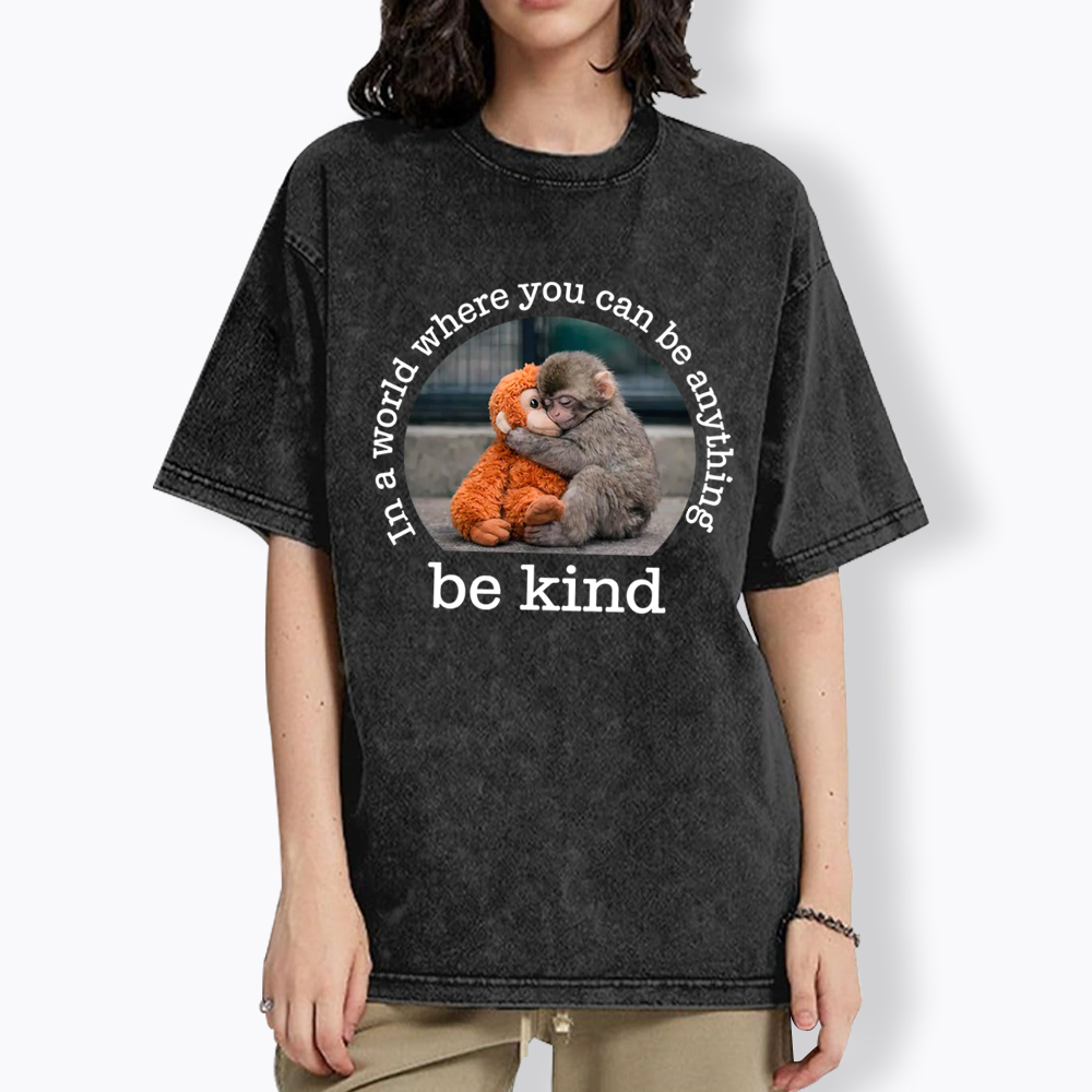 Be Kind Punch The Abandoned Baby Monkey Washed T-Shirt