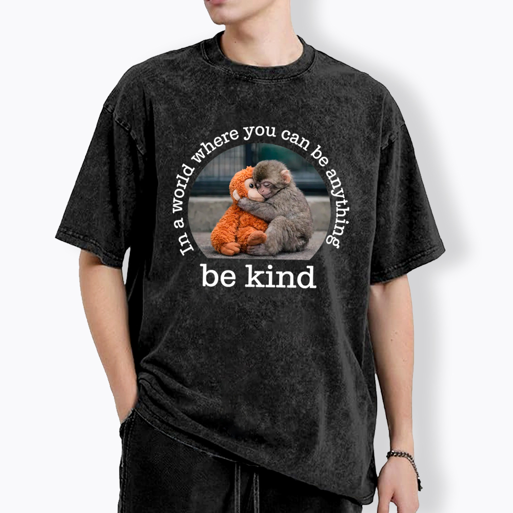 Be Kind Punch The Abandoned Baby Monkey Washed T-Shirt