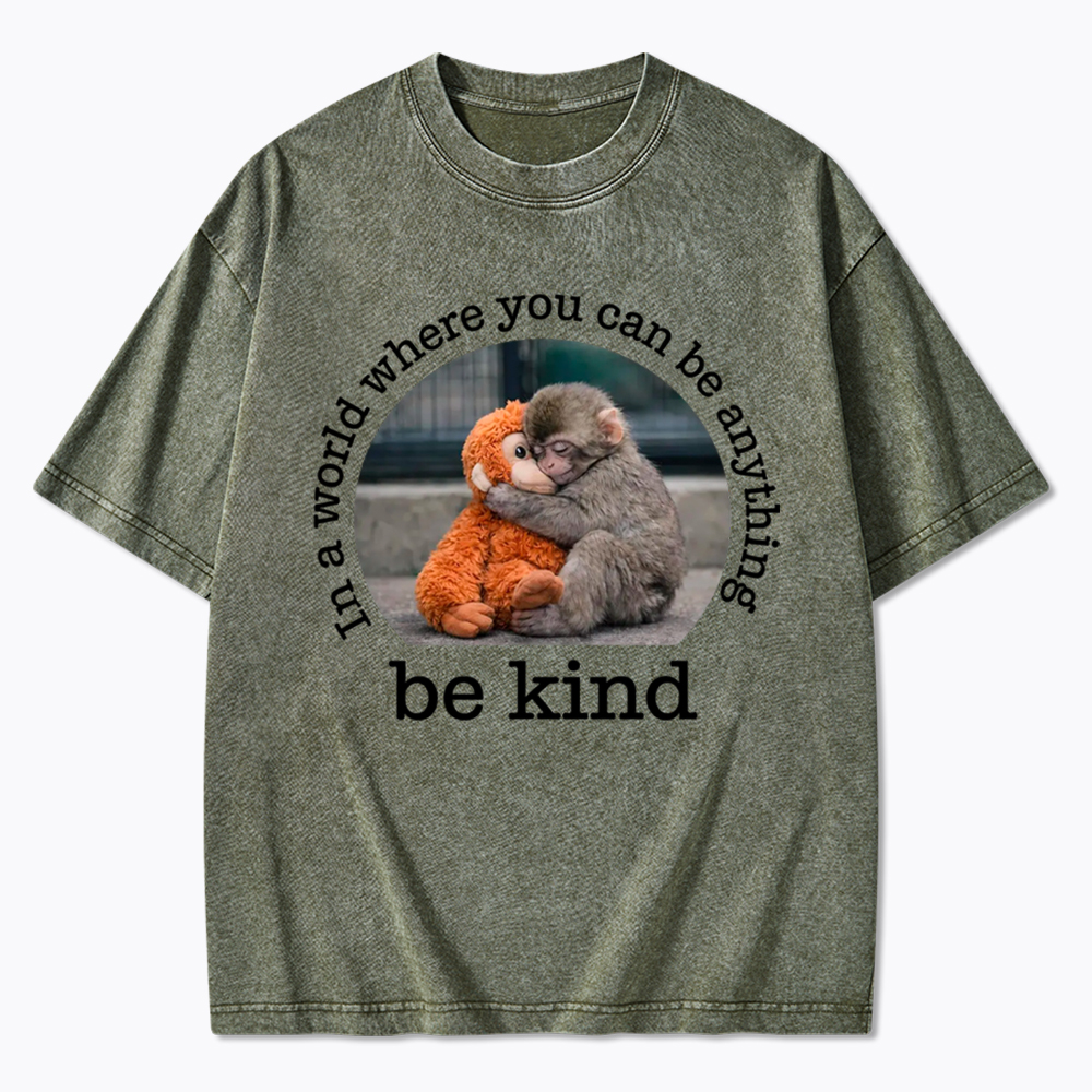 Be Kind Punch The Abandoned Baby Monkey Washed T-Shirt