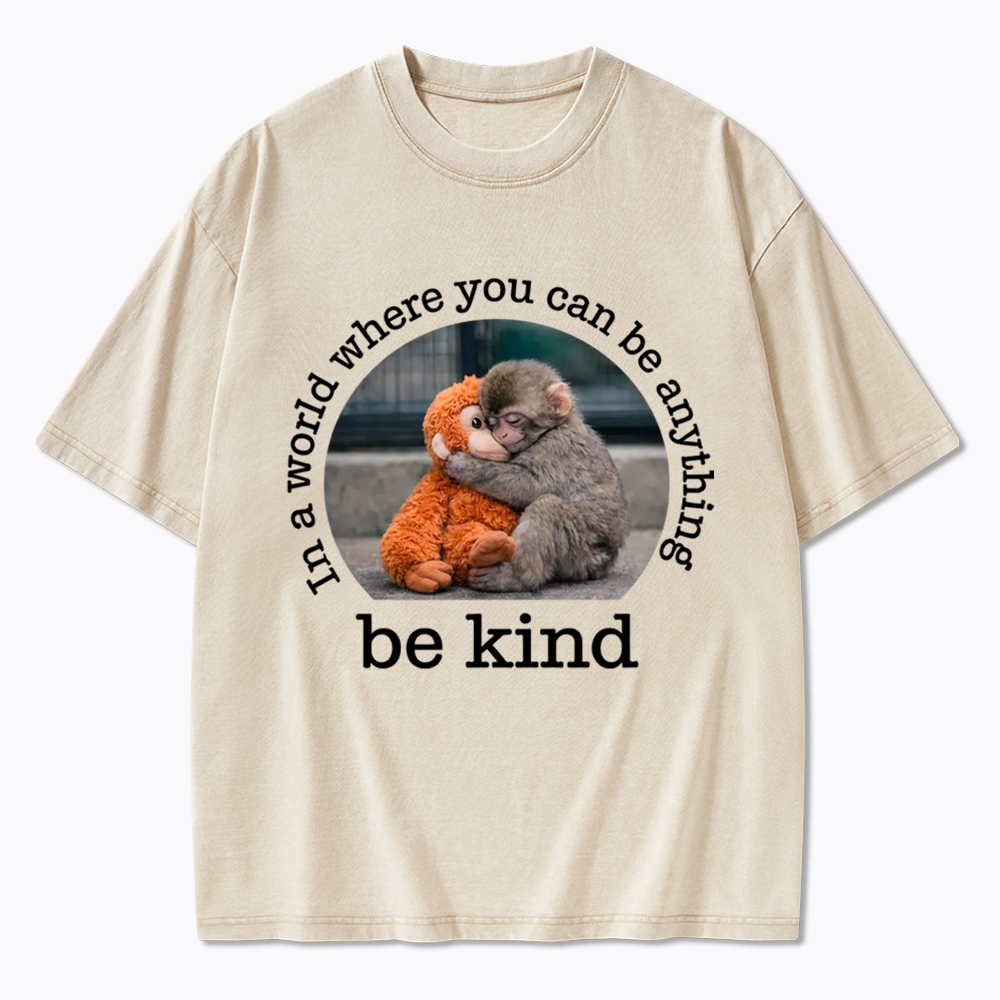 Be Kind Punch The Abandoned Baby Monkey Washed T-Shirt