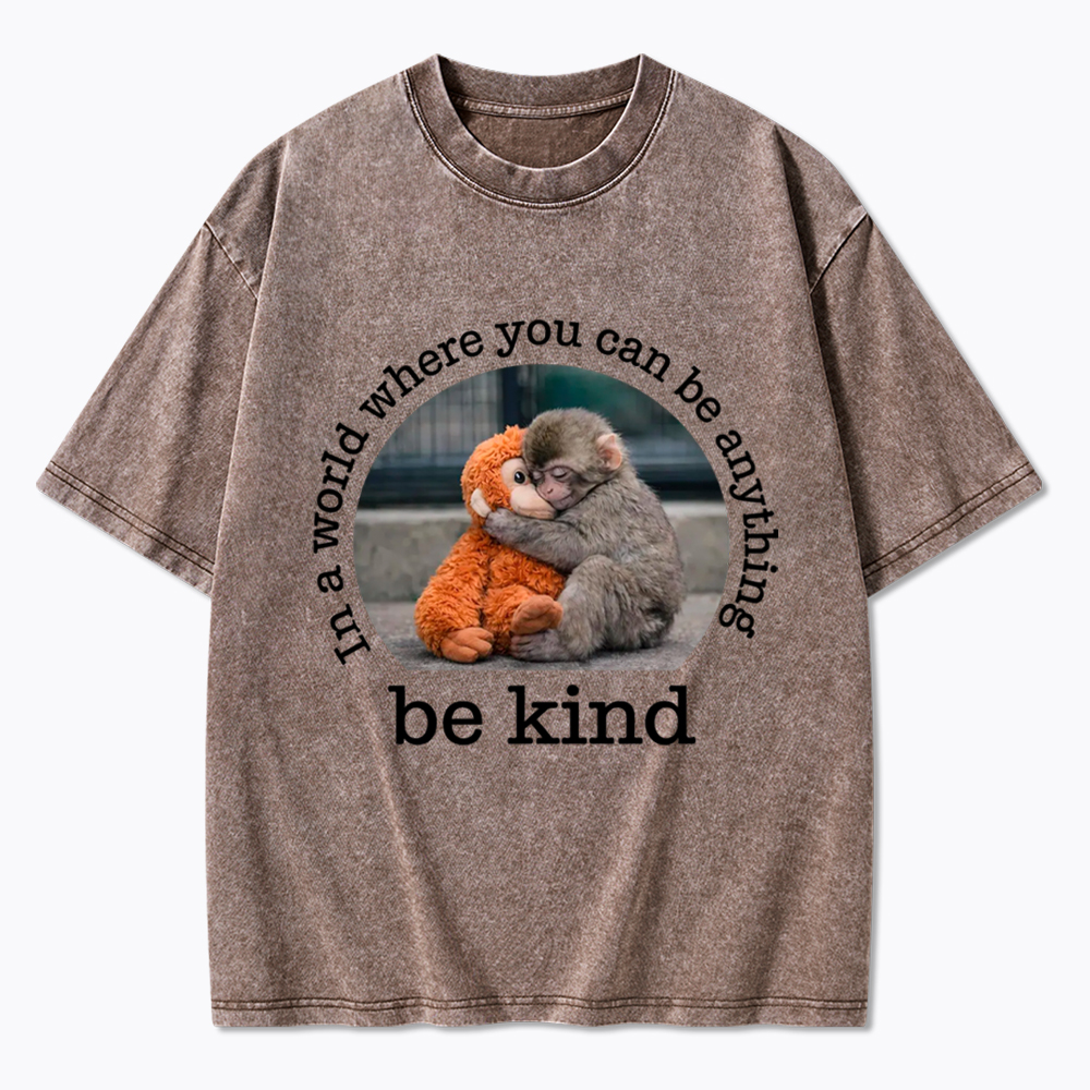 Be Kind Punch The Abandoned Baby Monkey Washed T-Shirt