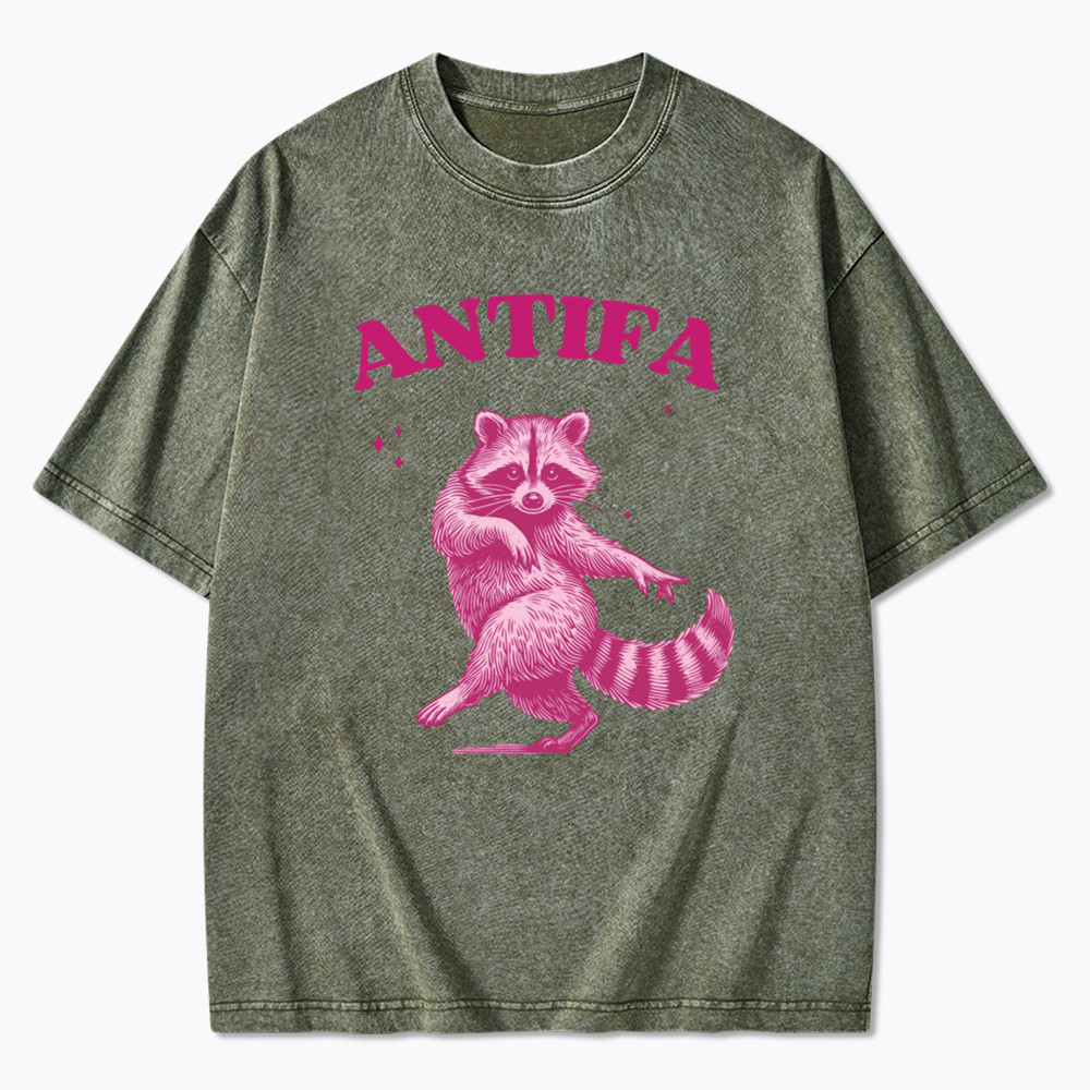 Raccoon Meme Washed T-Shirt