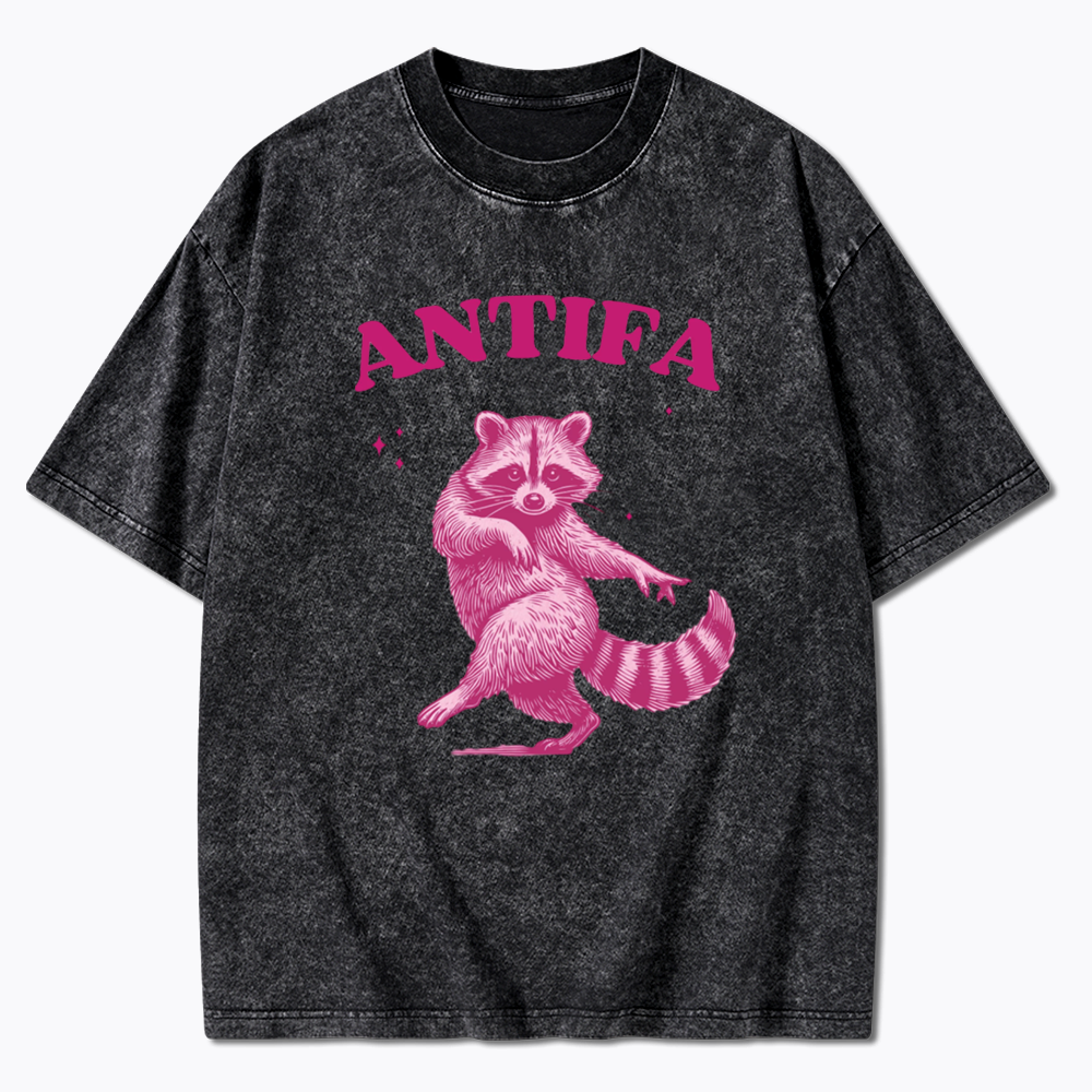 Raccoon Meme Washed T-Shirt