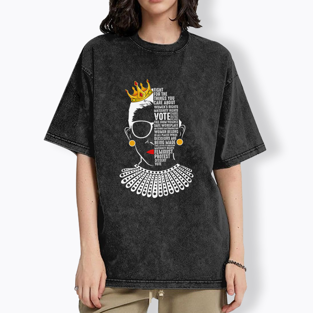 Queen Crown RBG Washed T-Shirt
