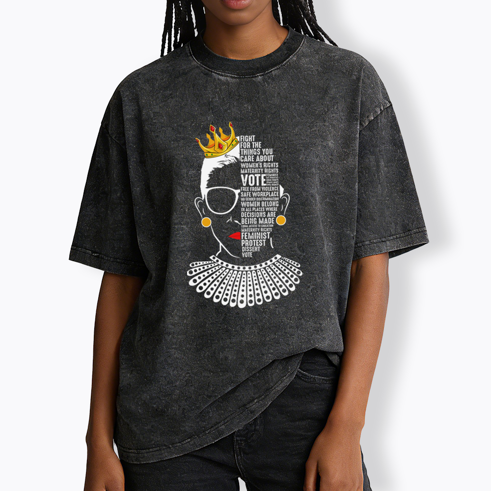 Queen Crown RBG Washed T-Shirt