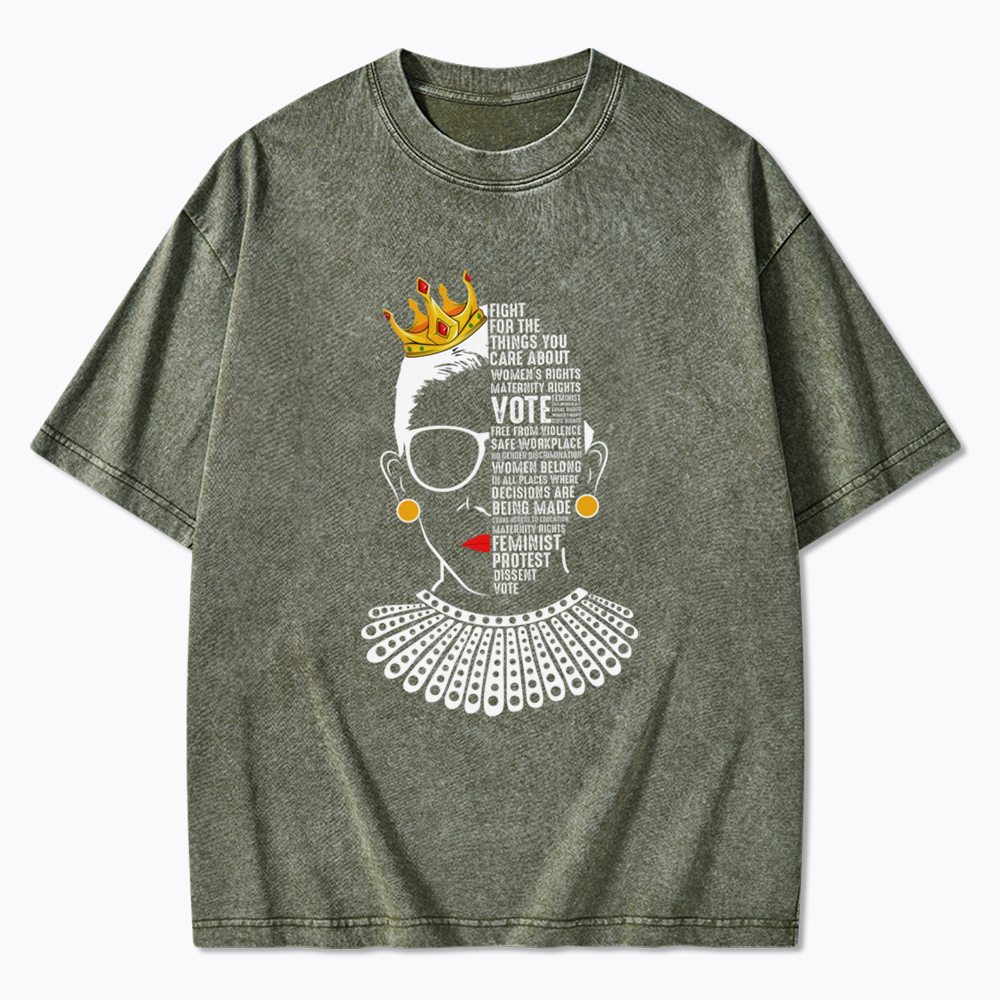 Queen Crown RBG Washed T-Shirt