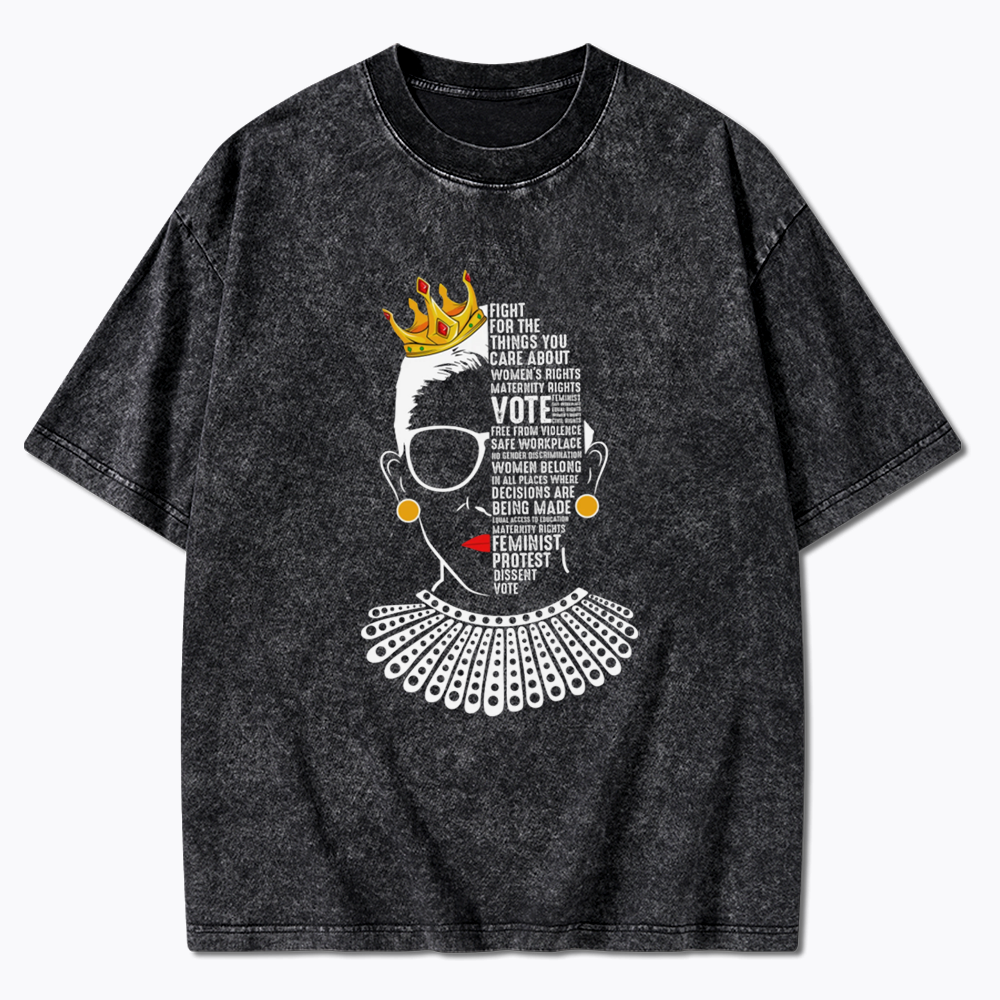 Queen Crown RBG Washed T-Shirt