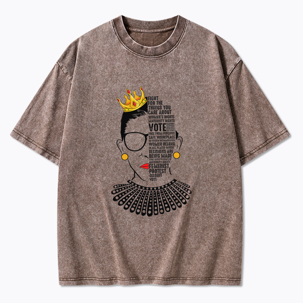 Queen Crown RBG Washed T-Shirt