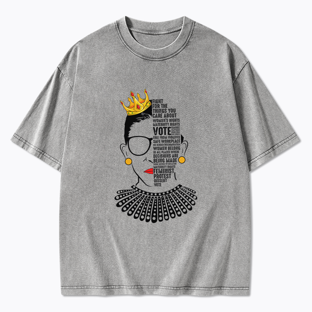 Queen Crown RBG Washed T-Shirt