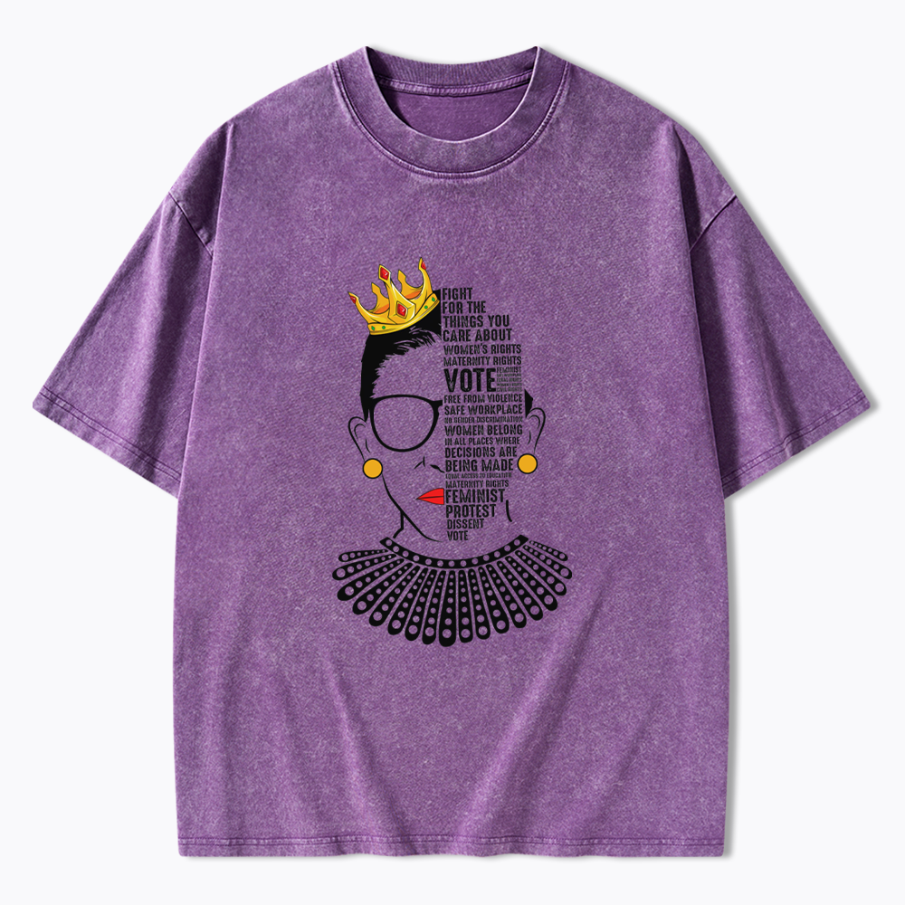 Queen Crown RBG Washed T-Shirt