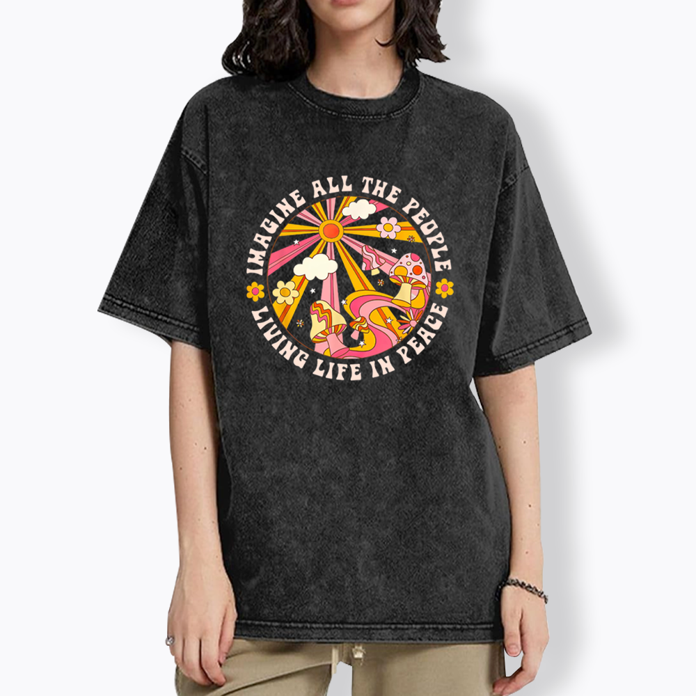 Imagine All The People Washed T-Shirt