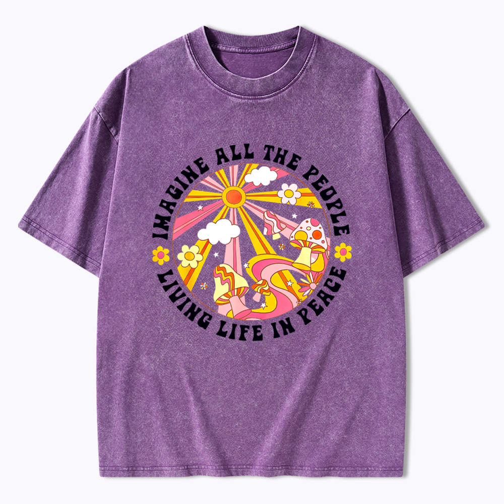 Imagine All The People Washed T-Shirt