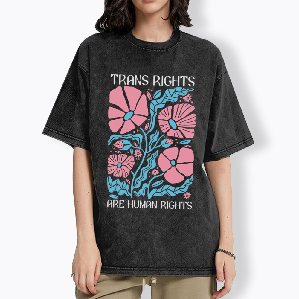Trans Rights Are Human Rights Washed T-Shirt