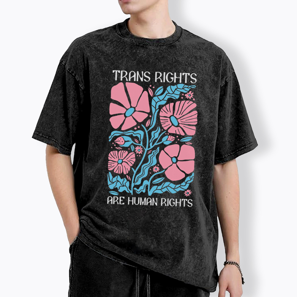 Trans Rights Are Human Rights Washed T-Shirt