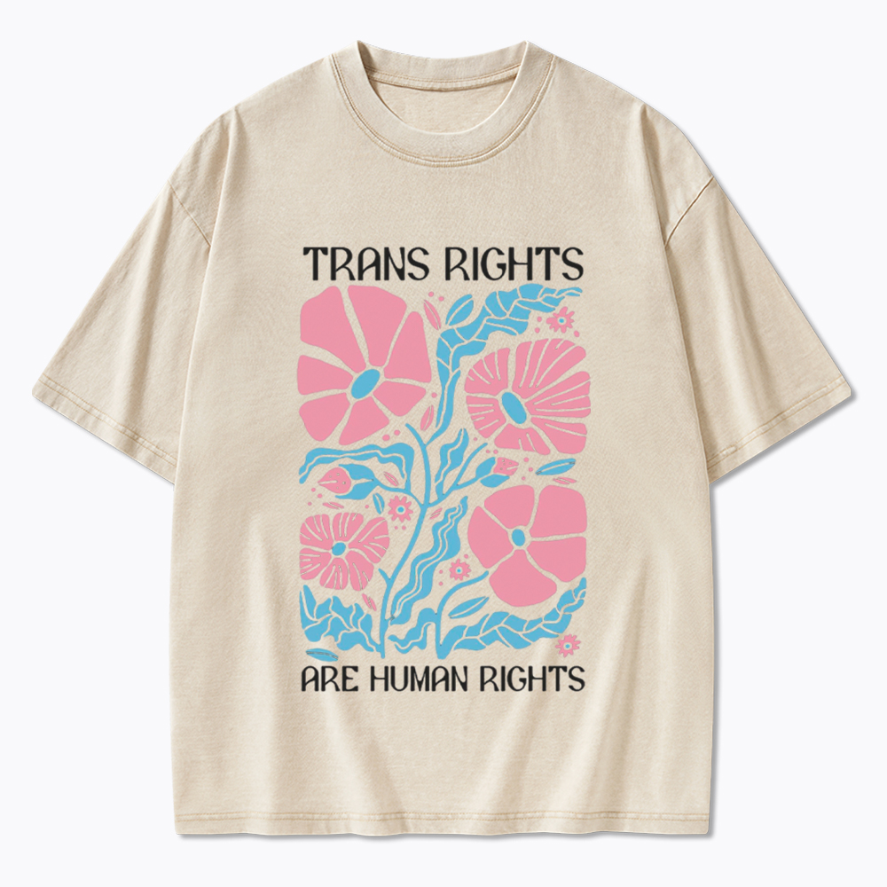 Trans Rights Are Human Rights Washed T-Shirt