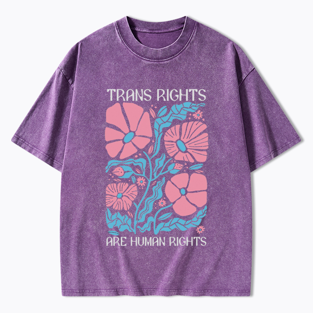 Trans Rights Are Human Rights Washed T-Shirt