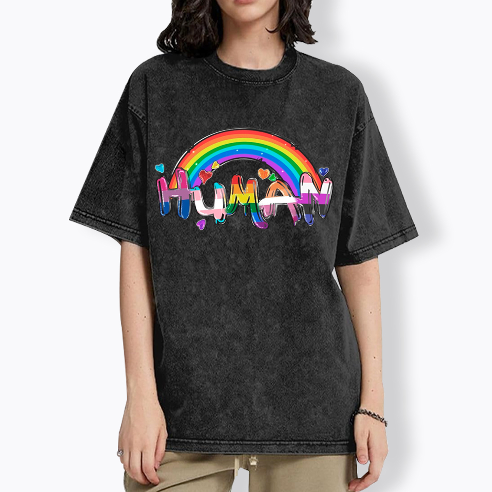 Human Rights LGBTQ Washed T-Shirt
