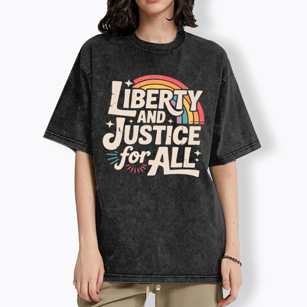 Liberty And Justice For All Washed T-Shirt