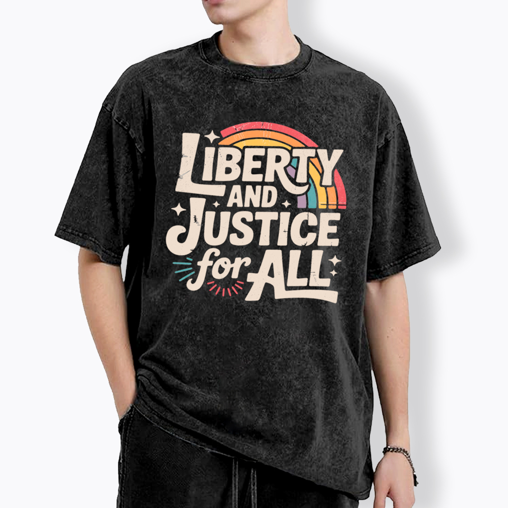 Liberty And Justice For All Washed T-Shirt