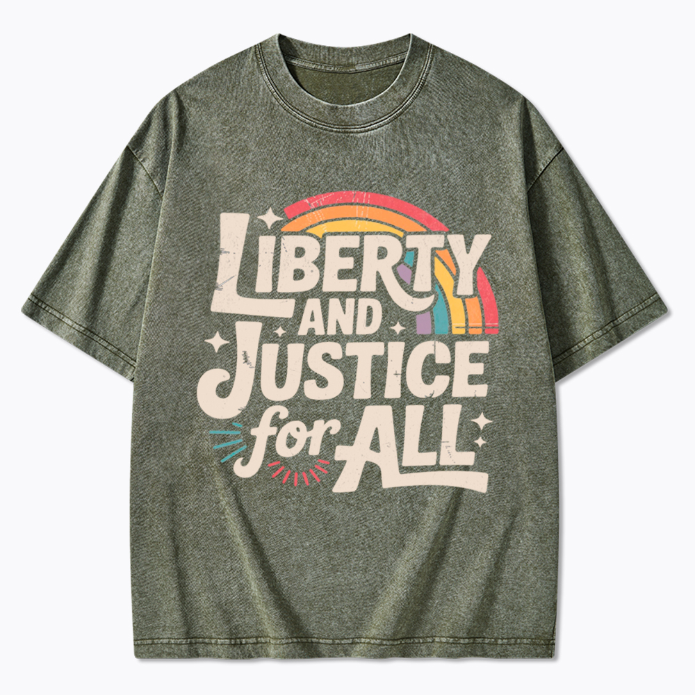 Liberty And Justice For All Washed T-Shirt
