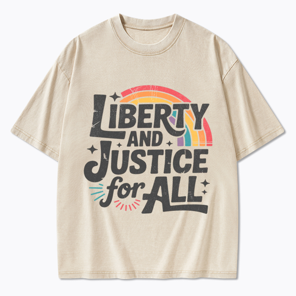 Liberty And Justice For All Washed T-Shirt