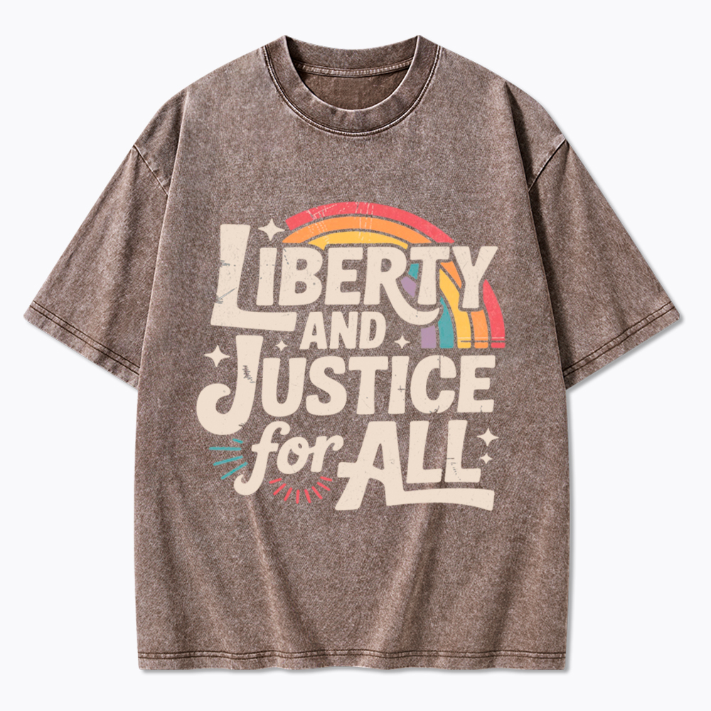 Liberty And Justice For All Washed T-Shirt