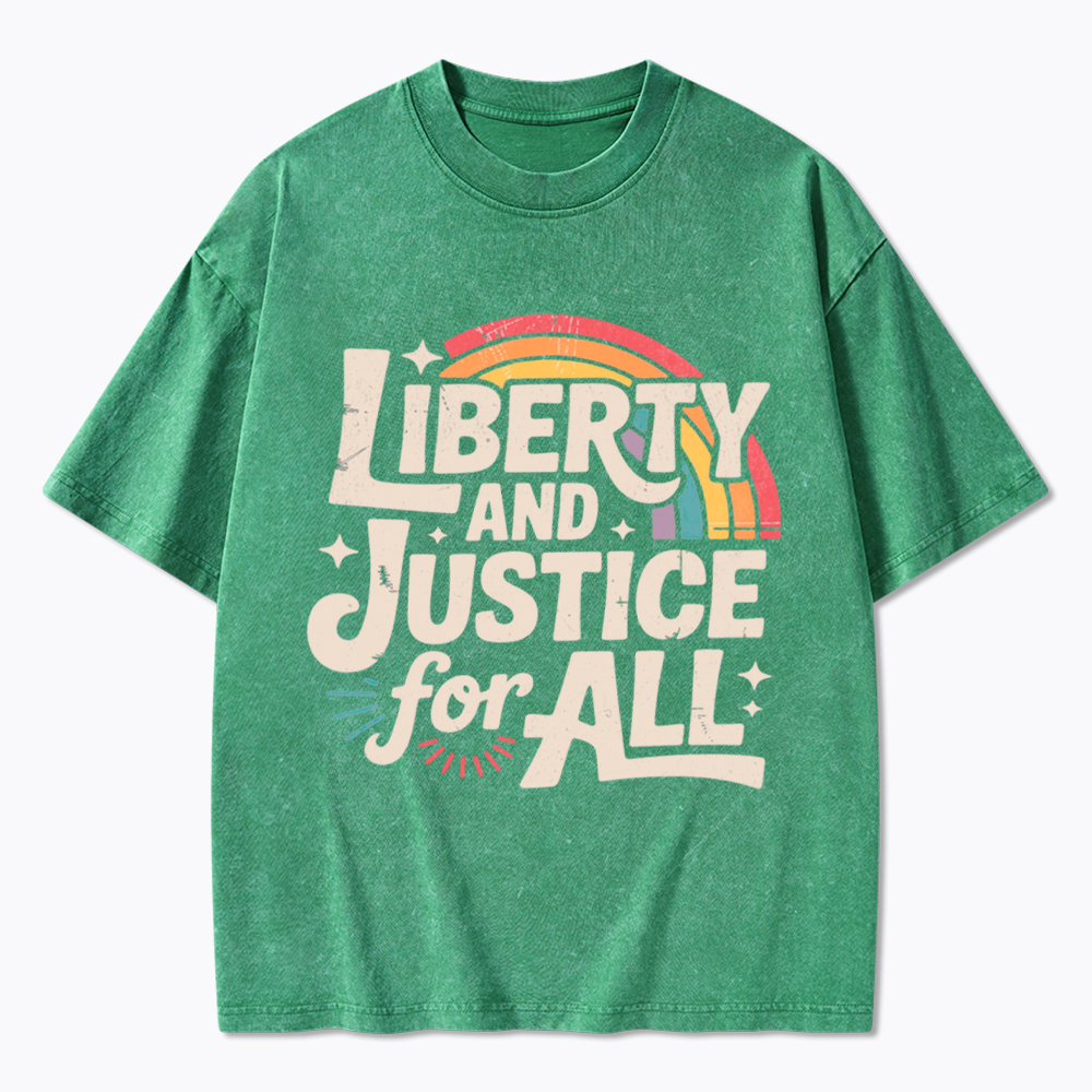 Liberty And Justice For All Washed T-Shirt