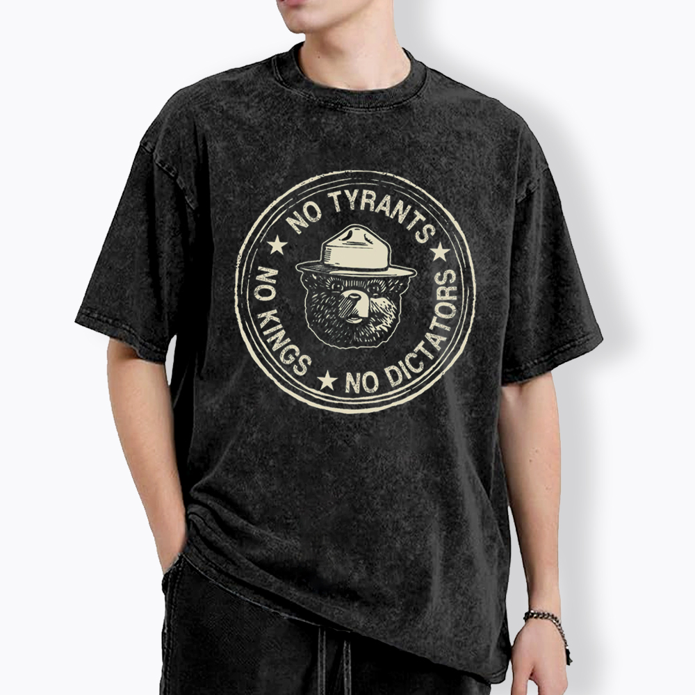 No Tyrants No Kings No Dictators Washed T-Shirt