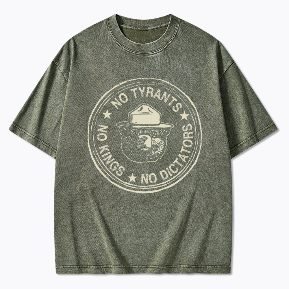 No Tyrants No Kings No Dictators Washed T-Shirt