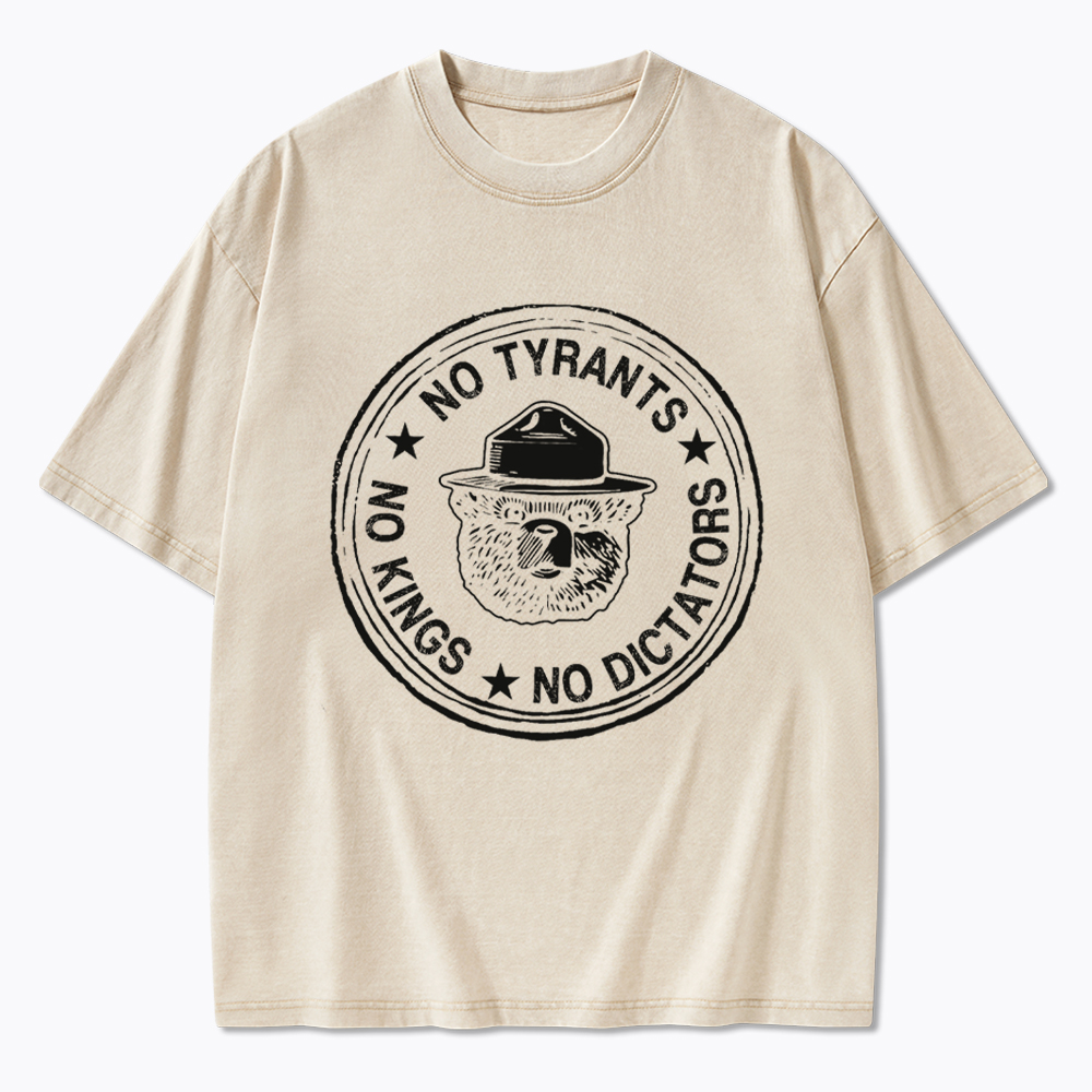 No Tyrants No Kings No Dictators Washed T-Shirt