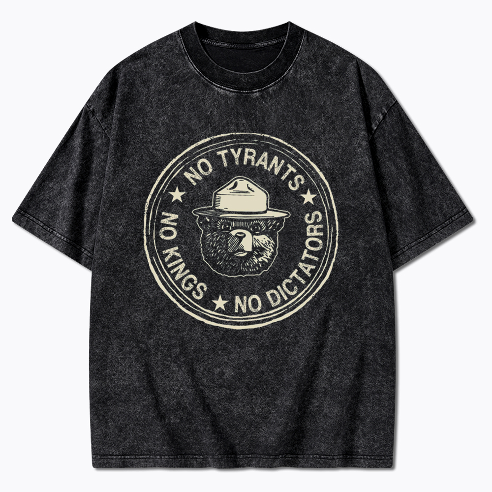 No Tyrants No Kings No Dictators Washed T-Shirt