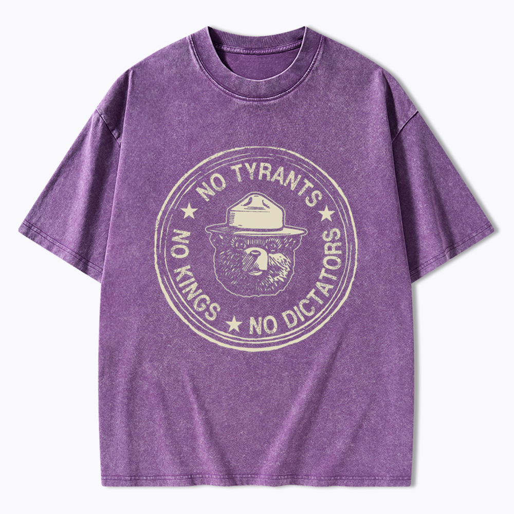 No Tyrants No Kings No Dictators Washed T-Shirt
