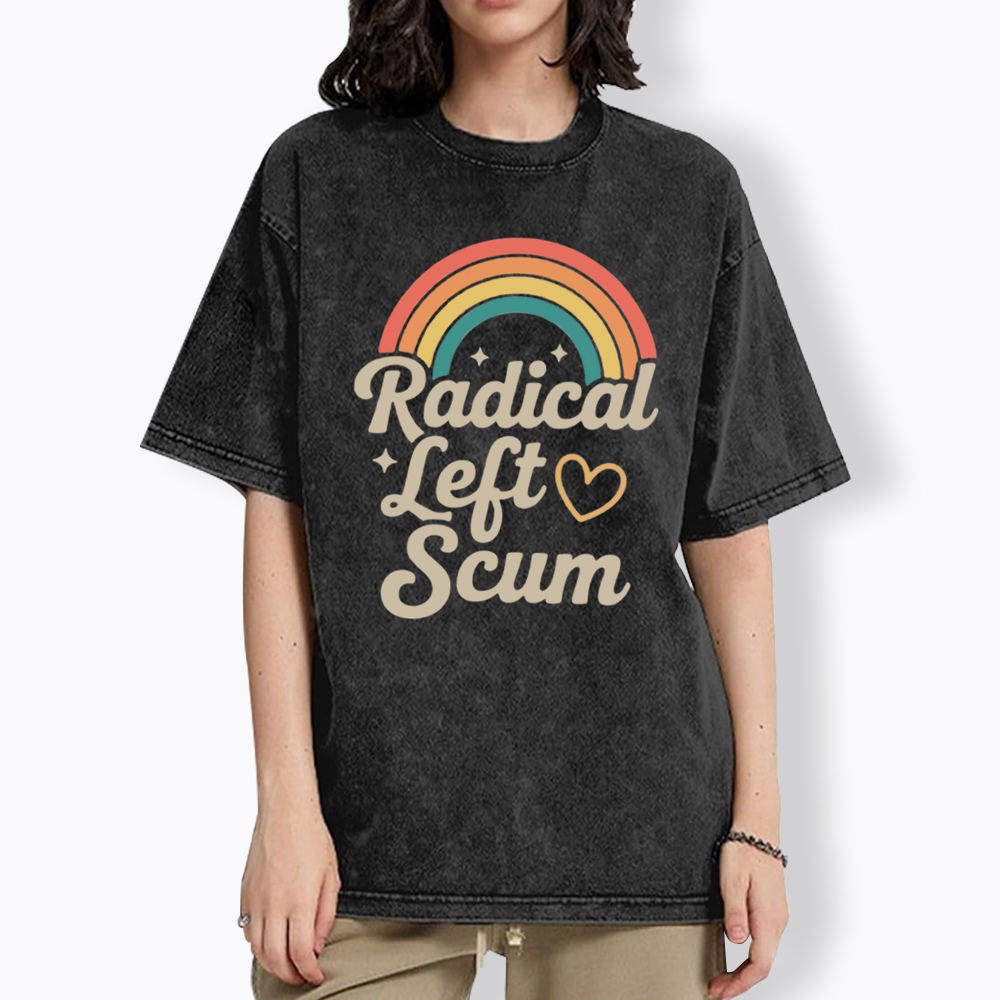 Retro Radical Left Scum Washed T-Shirt
