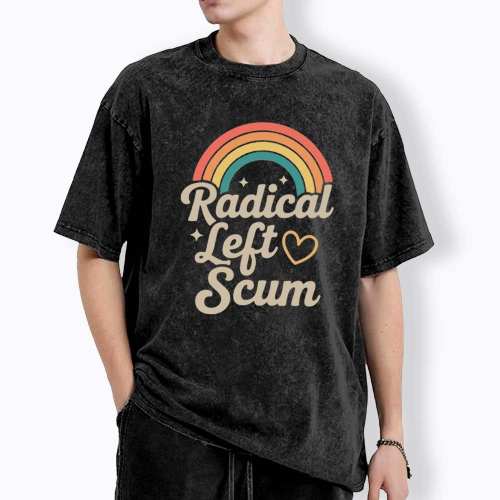Retro Radical Left Scum Washed T-Shirt