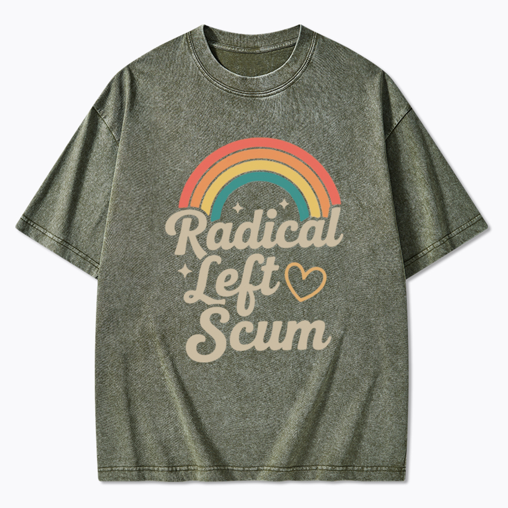 Retro Radical Left Scum Washed T-Shirt