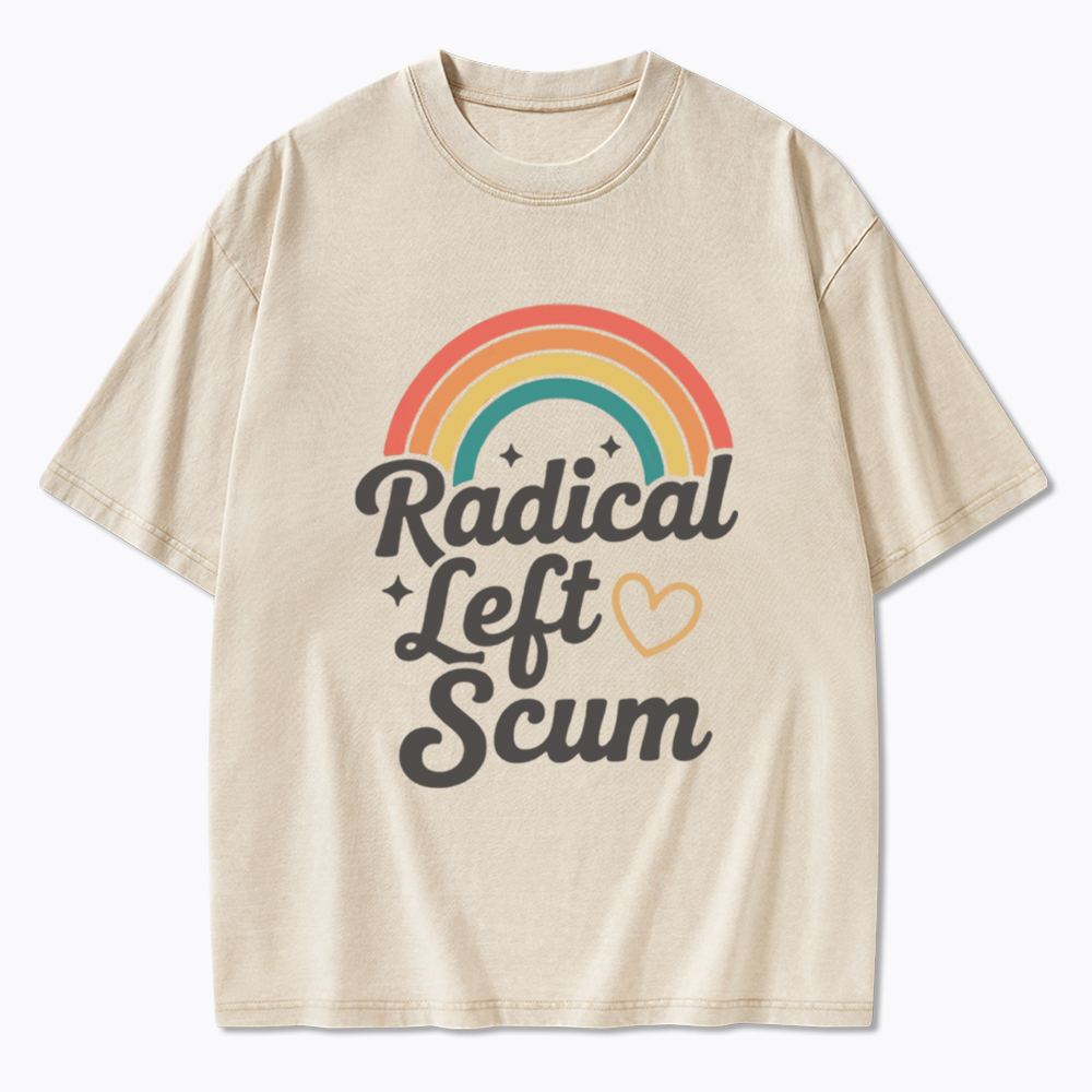 Retro Radical Left Scum Washed T-Shirt