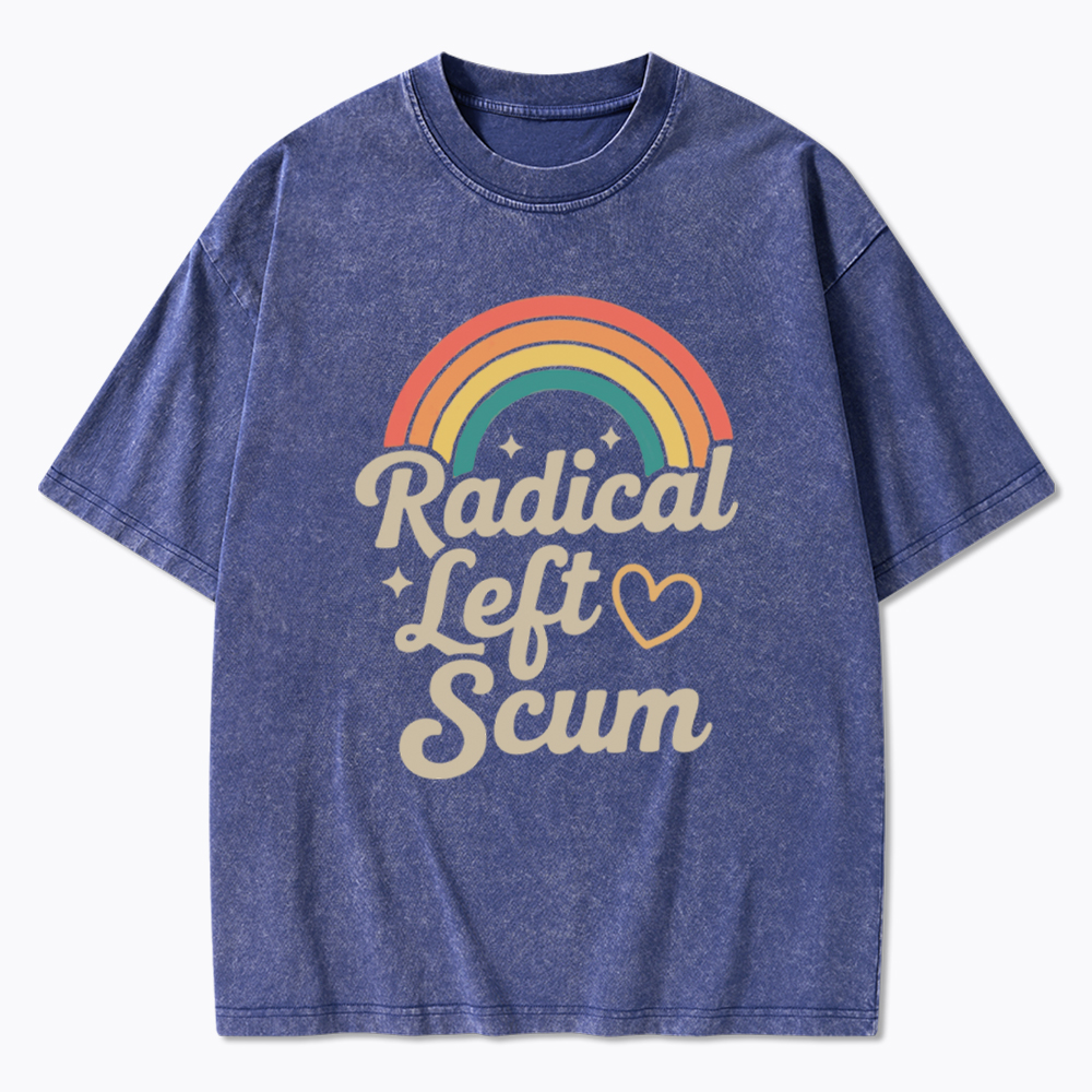 Retro Radical Left Scum Washed T-Shirt