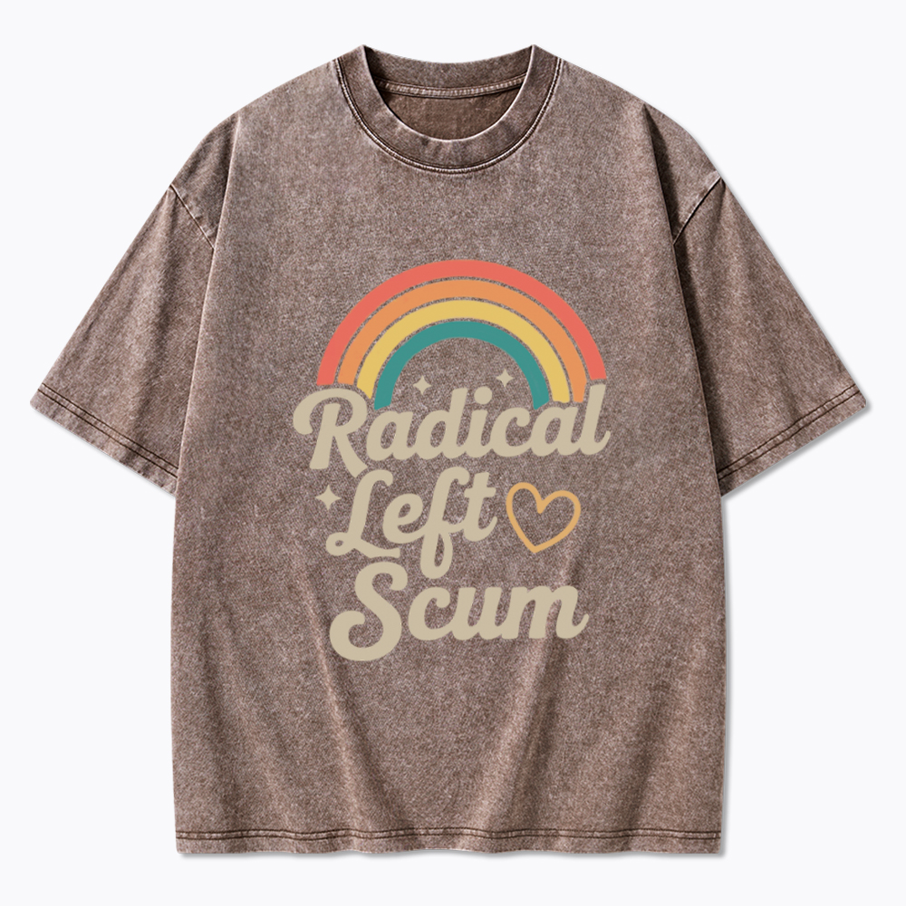 Retro Radical Left Scum Washed T-Shirt