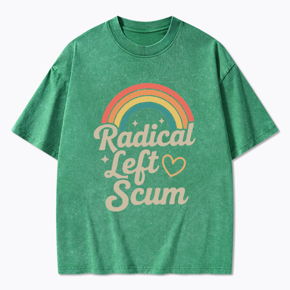 Retro Radical Left Scum Washed T-Shirt