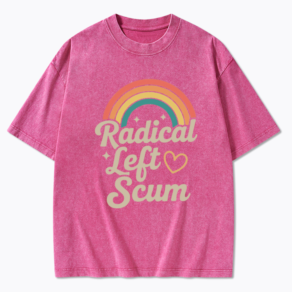 Retro Radical Left Scum Washed T-Shirt