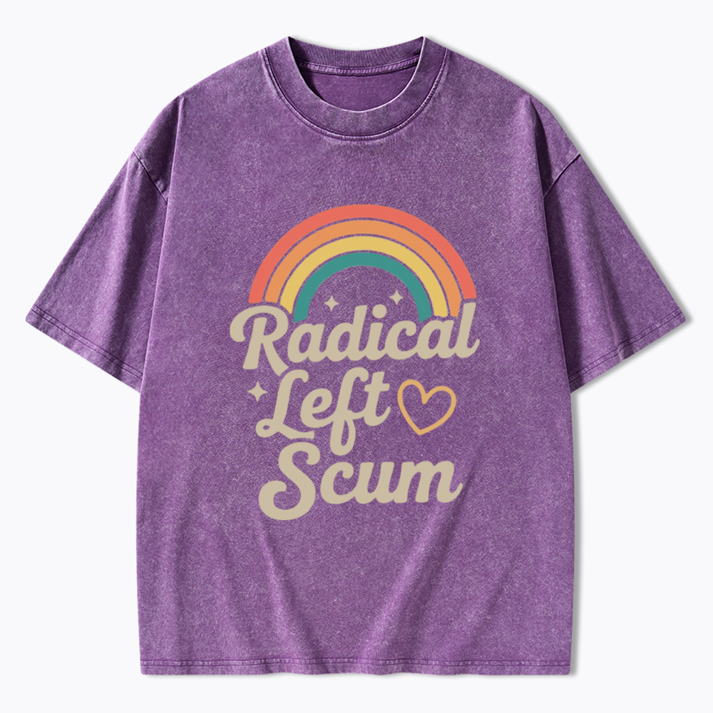 Retro Radical Left Scum Washed T-Shirt