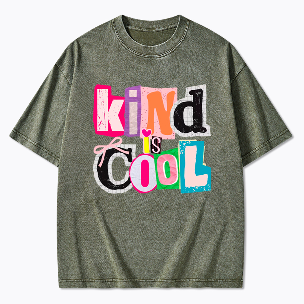 Be Kind Hand Drawn Motivational Washed T-Shirt