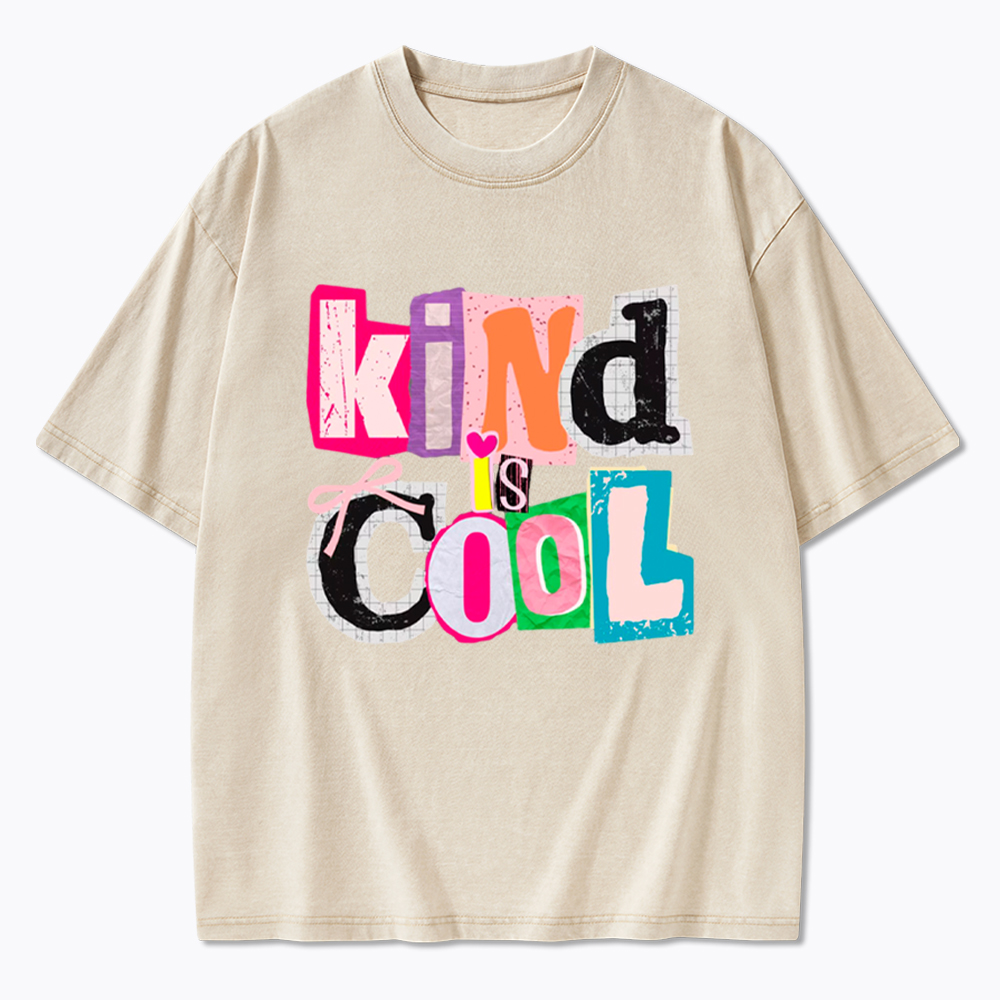 Be Kind Hand Drawn Motivational Washed T-Shirt